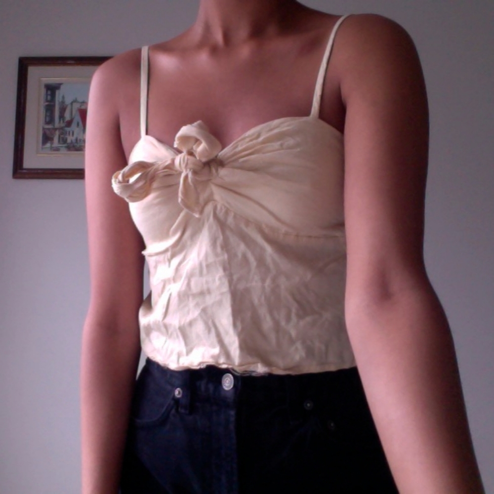 Yellow Brandy Melville Babydoll Crop Top